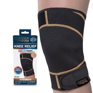 Copper Fit® RAPID RELIEF Knee Wrap | Adjustable | Hot & Cold Therapy Gel Pack